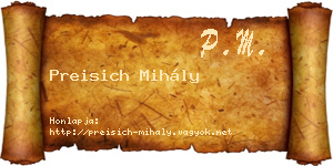Preisich Mihály névjegykártya